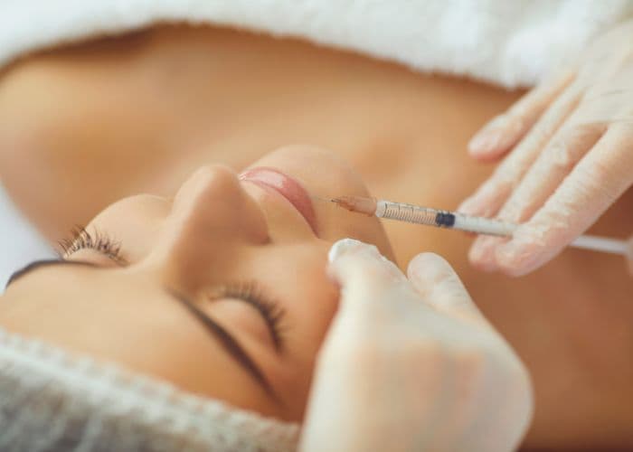 Botox injection procedure for wrinkle reduction and anti-aging